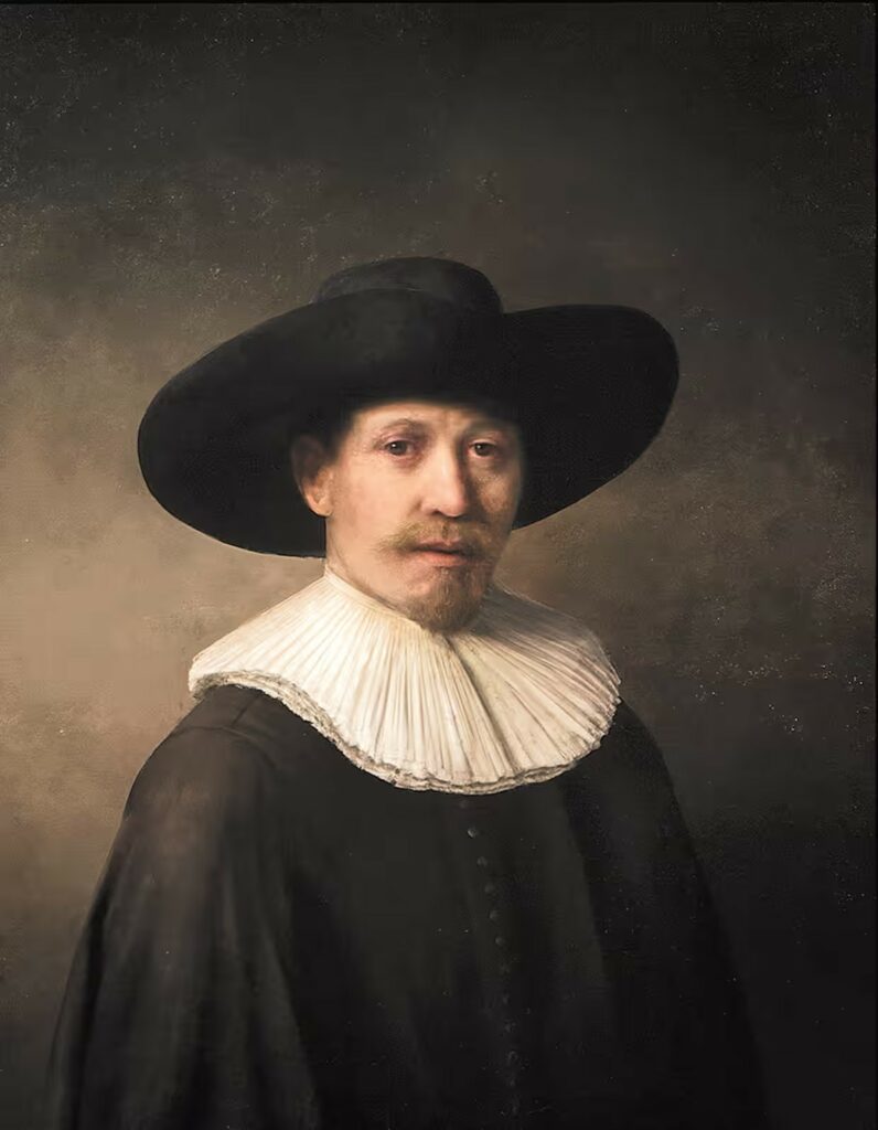 Sztuczna inteligencja a kreatywność - autoportret Rembrandta stworzony przez AI. 
